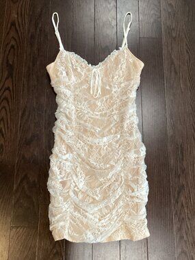 Calypso Lace Bodycon Mini Dress With Adjustable Straps - Medium